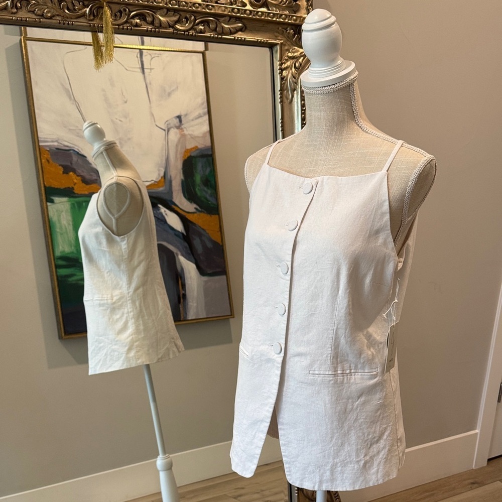 Jolie White Button-Down Camisole